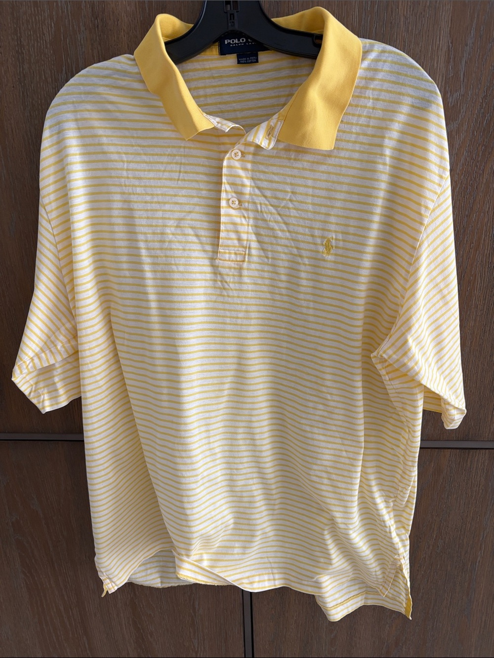Polo by Ralph Lauren Yellow and White Striped Polo Shirt